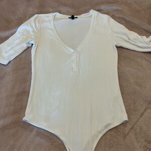 Dynamite white Ribbed bodysuit